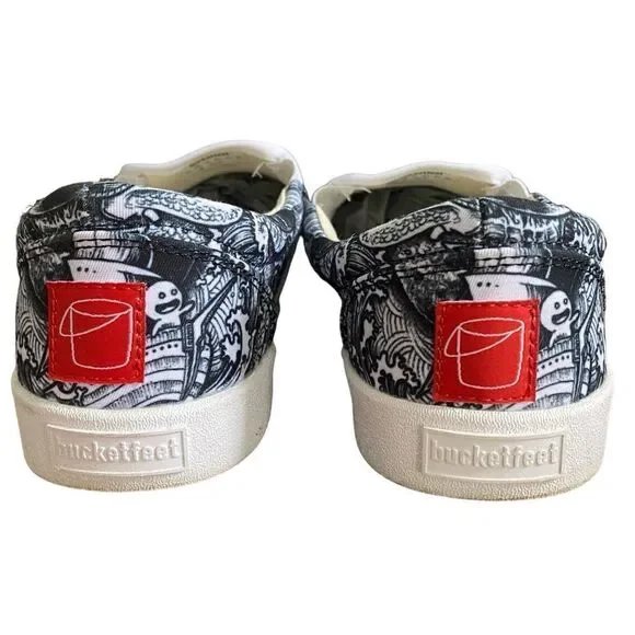 Unisex bucketfeet Canvas Slip-on Sneakers Men's 9.5 Women's 11 - Picture 6 of 8